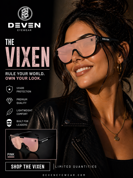 Vixen - Black Engraved Frame/Blush Lens
